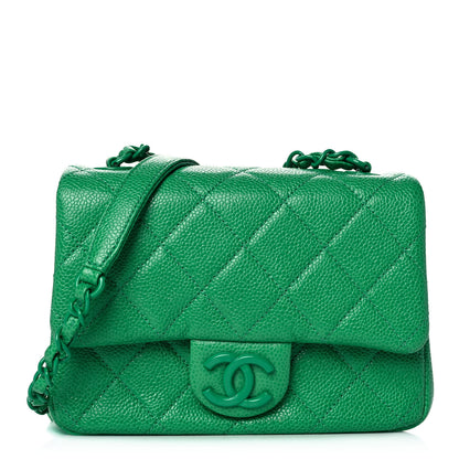 Chanel Caviar Quilted Mini Incognito Square Flap Green 1 of 11