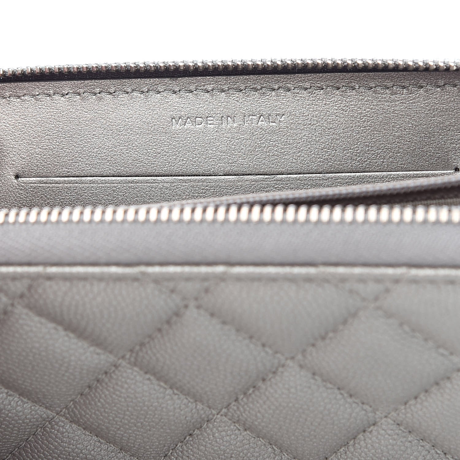 Chanel Metallic Caviar Quilted Medium Maxi CC Zip Around Wallet Grey 7 of 9
