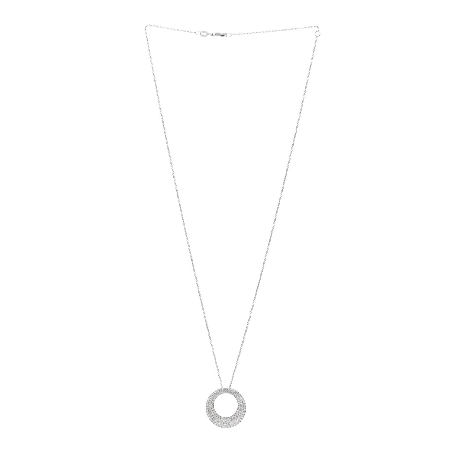 Roberto Coin 18K White Gold Diamond 20mm Scalare Necklace 3 of 4