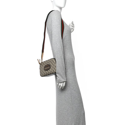 Gucci GG Supreme Monogram Web Neo Vintage Shoulder Bag Beige New Acero Crop 2 of 11