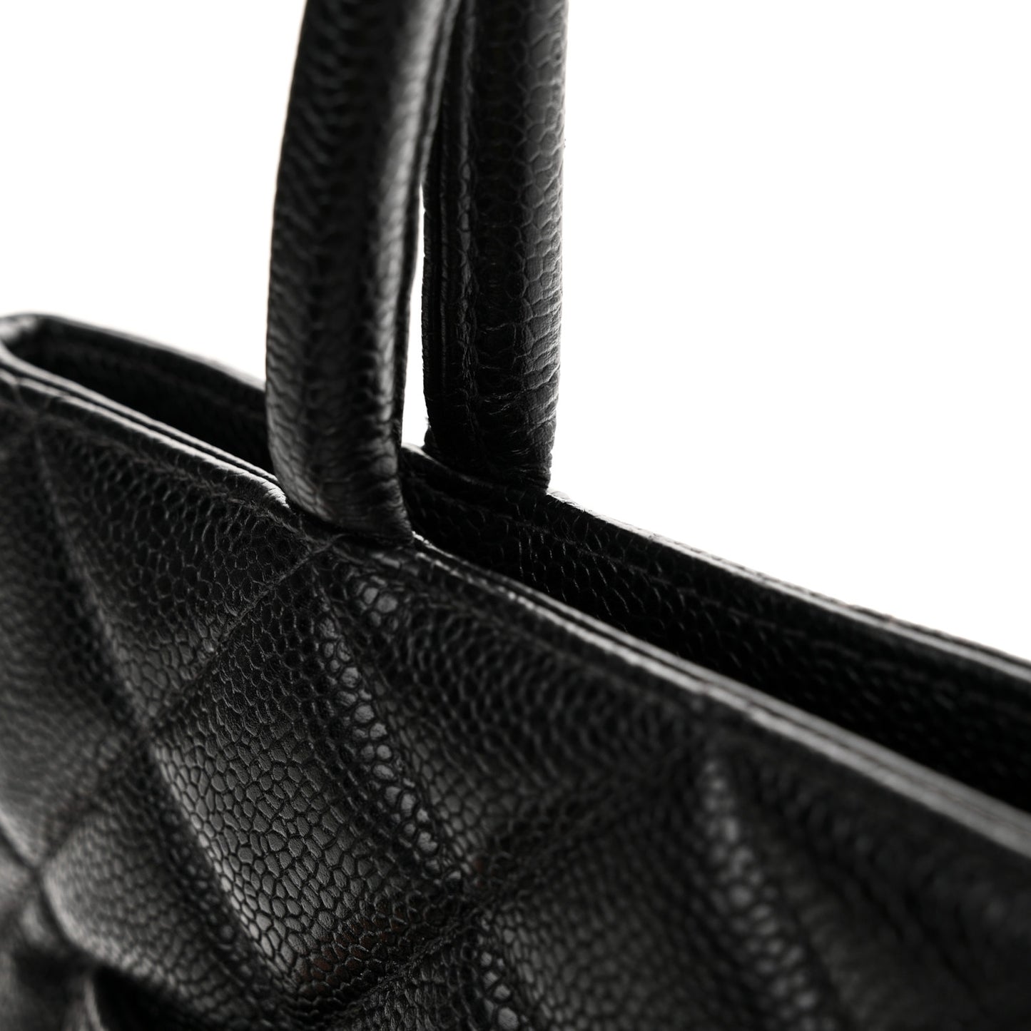 Caviar Quilted Medallion Tote Black