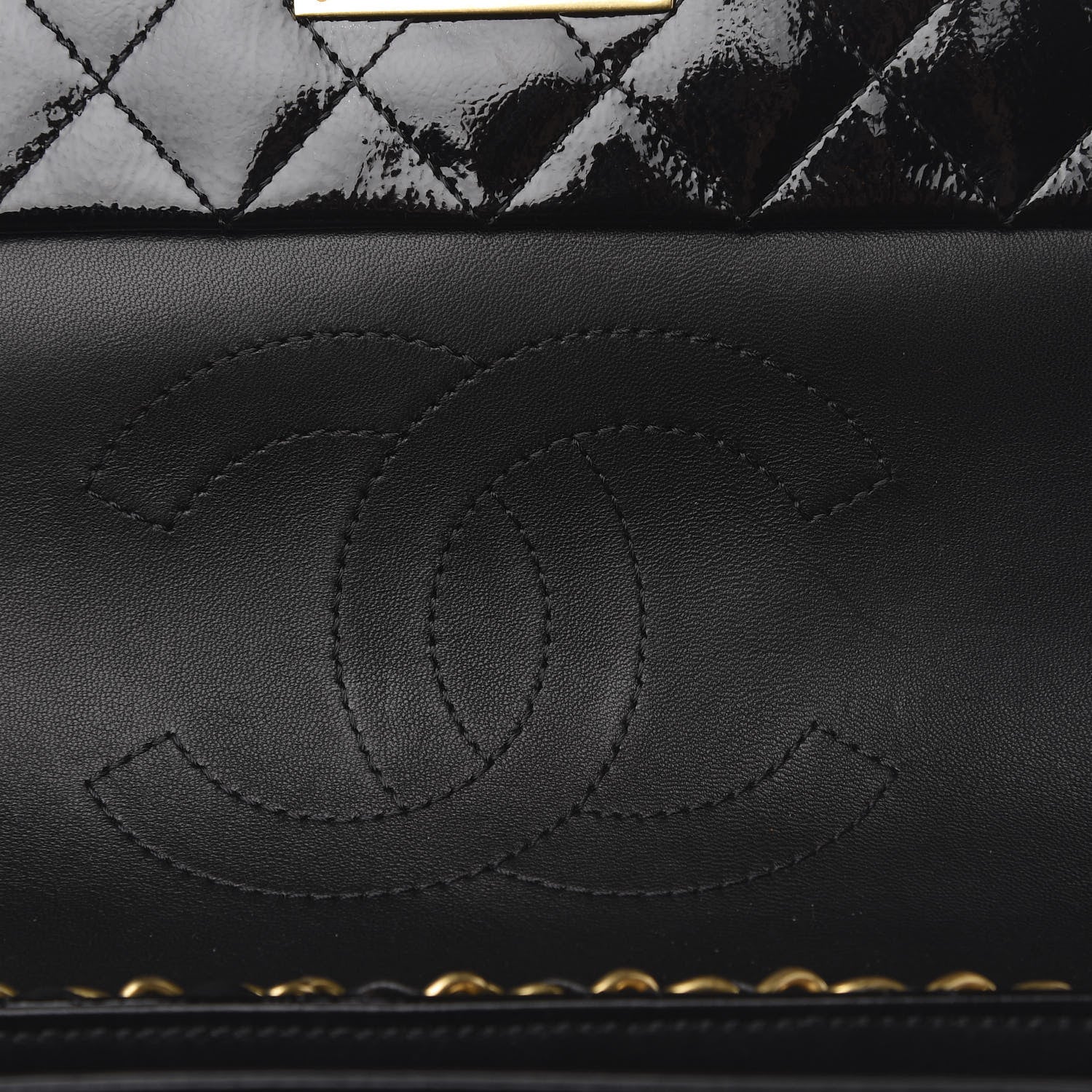 Chanel Patent Goatskin Quilted 3 Pocket Accordion Flap Black 8 of 14