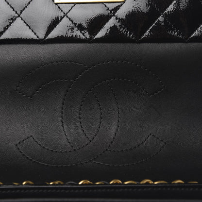 Chanel Patent Goatskin Quilted 3 Pocket Accordion Flap Black 8 of 14