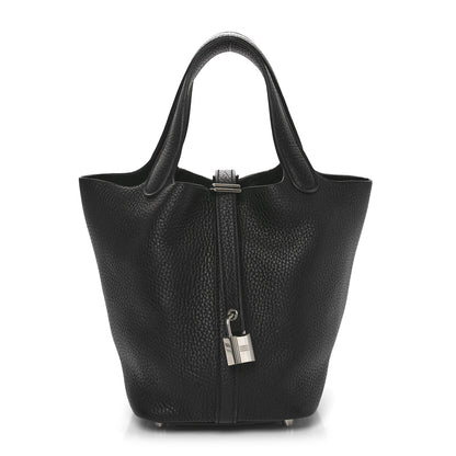 Hermes Taurillon Clemence Picotin Lock 18 PM  Black 1 of 11