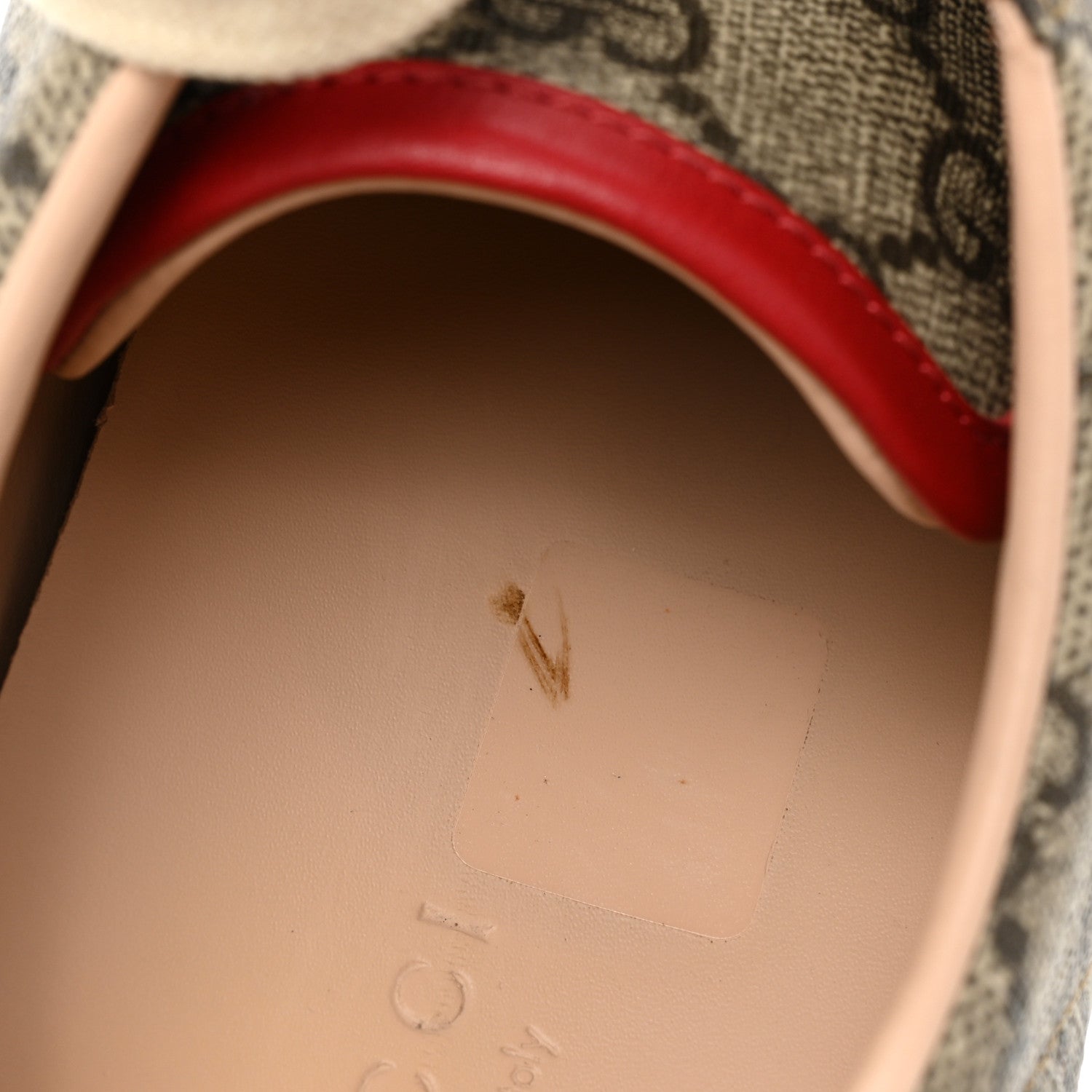 Gucci GG Supreme Monogram Womens Ace Low-Top Sneaker 37.5 Beige 10 of 11