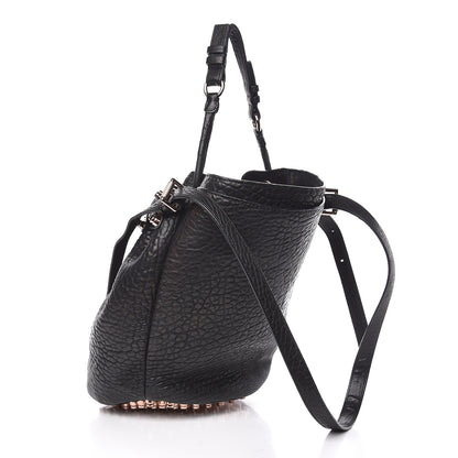Alexander Wang Pebbled Lambskin Diego Bucket Black Rose Gold Hardware 3 of 10