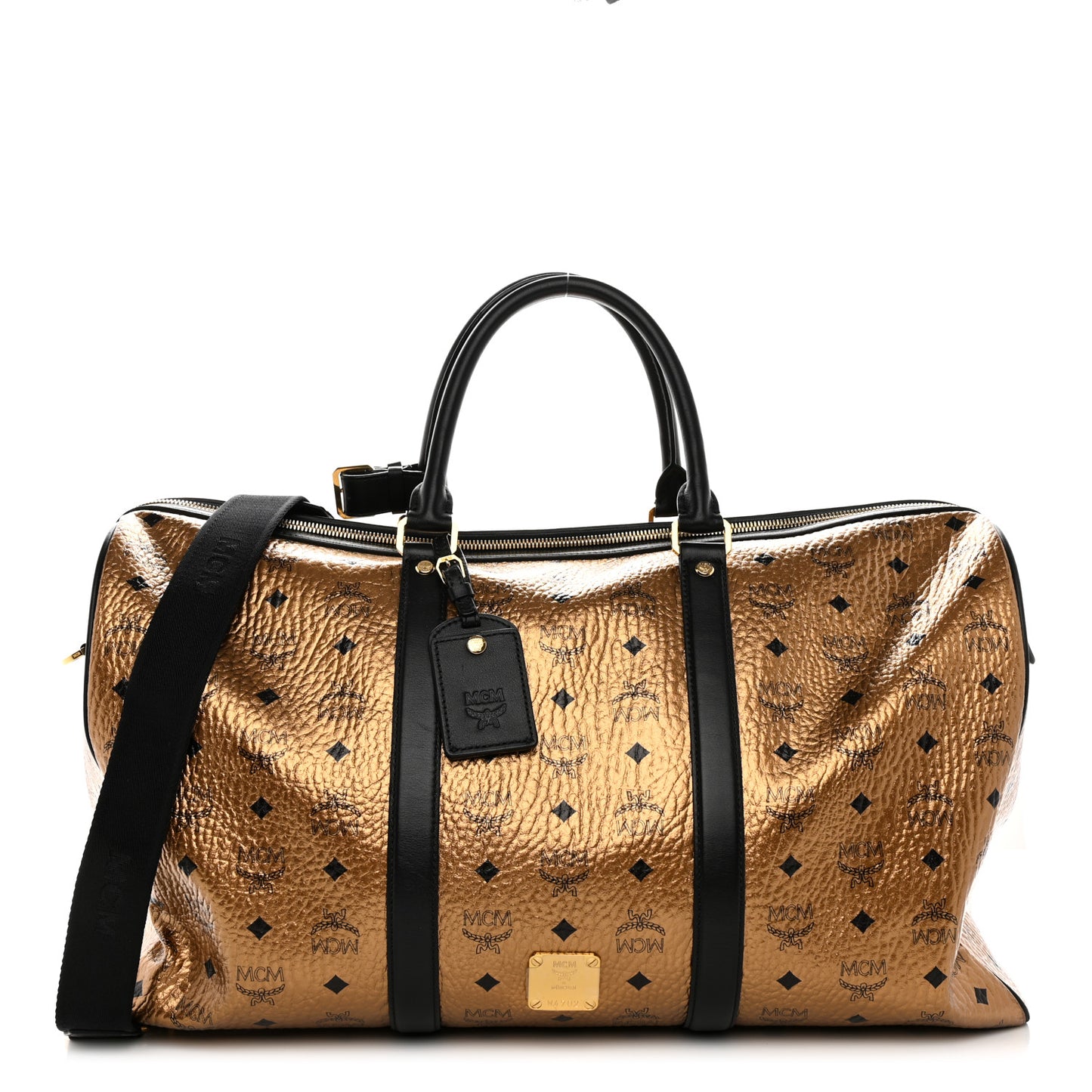 Metallic Visetos Traveler Weekender Duffle Bag Gold
