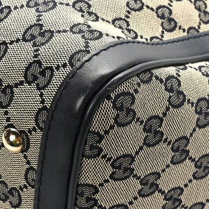 Gucci Monogram Selleria Calfskin Vintage Web Medium Boston Beige Blue 11 of 11