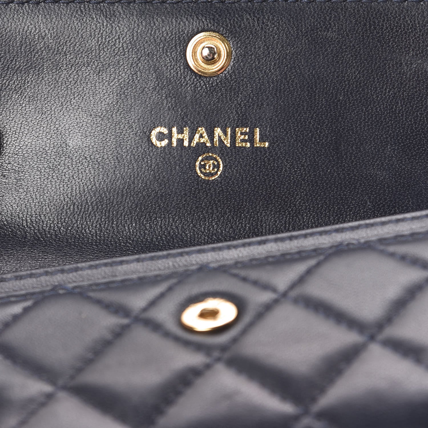 Chanel Lambskin Quilted Boy Card Holder Wallet Navy 6 of 12