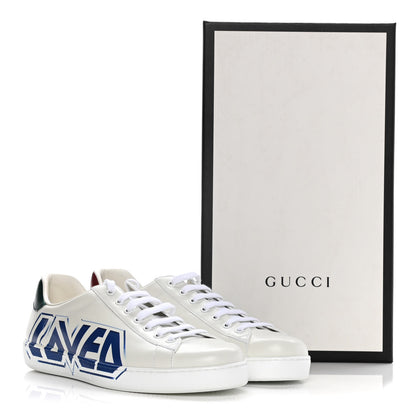 Gucci Calfskin Nappa LOVED Print Mens Ace Sneakers 9 White Red Flame Green 13 of 13