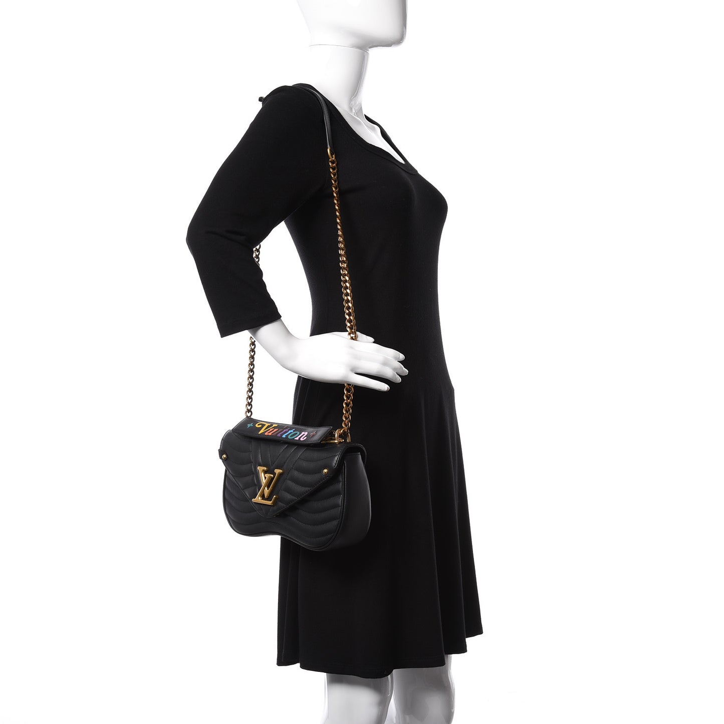 Calfskin New Wave Chain MM Black