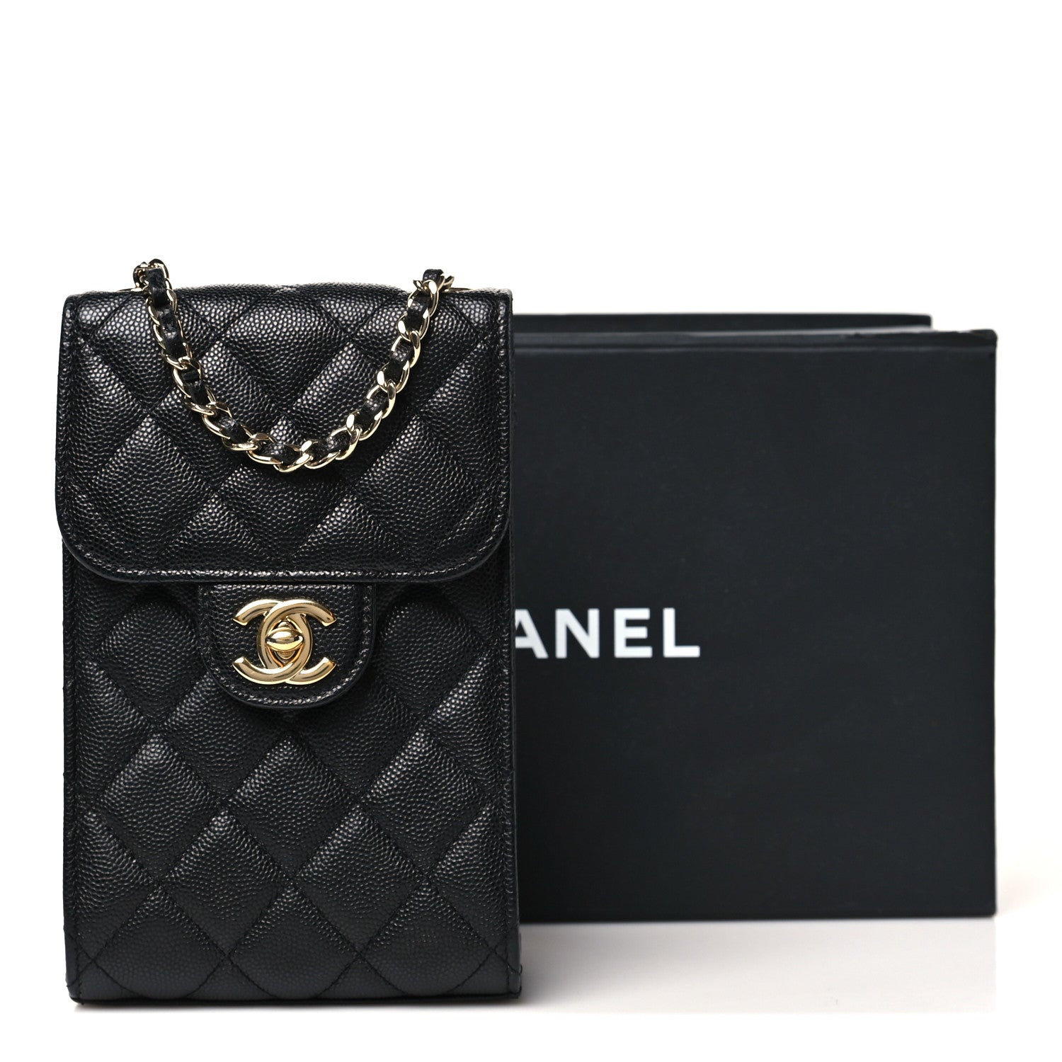 Chanel Caviar Quilted Classic Phone Holder Black 13 of 13