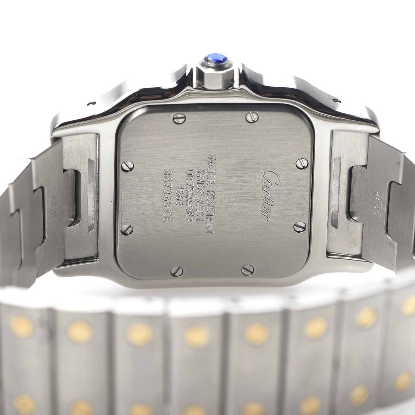 Stainless Steel 18K Yellow Gold 29mm Santos De Galbee Quartz Watch