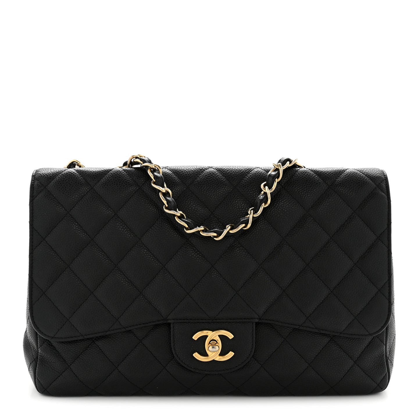 Caviar Quilted Jumbo Single Flap Black