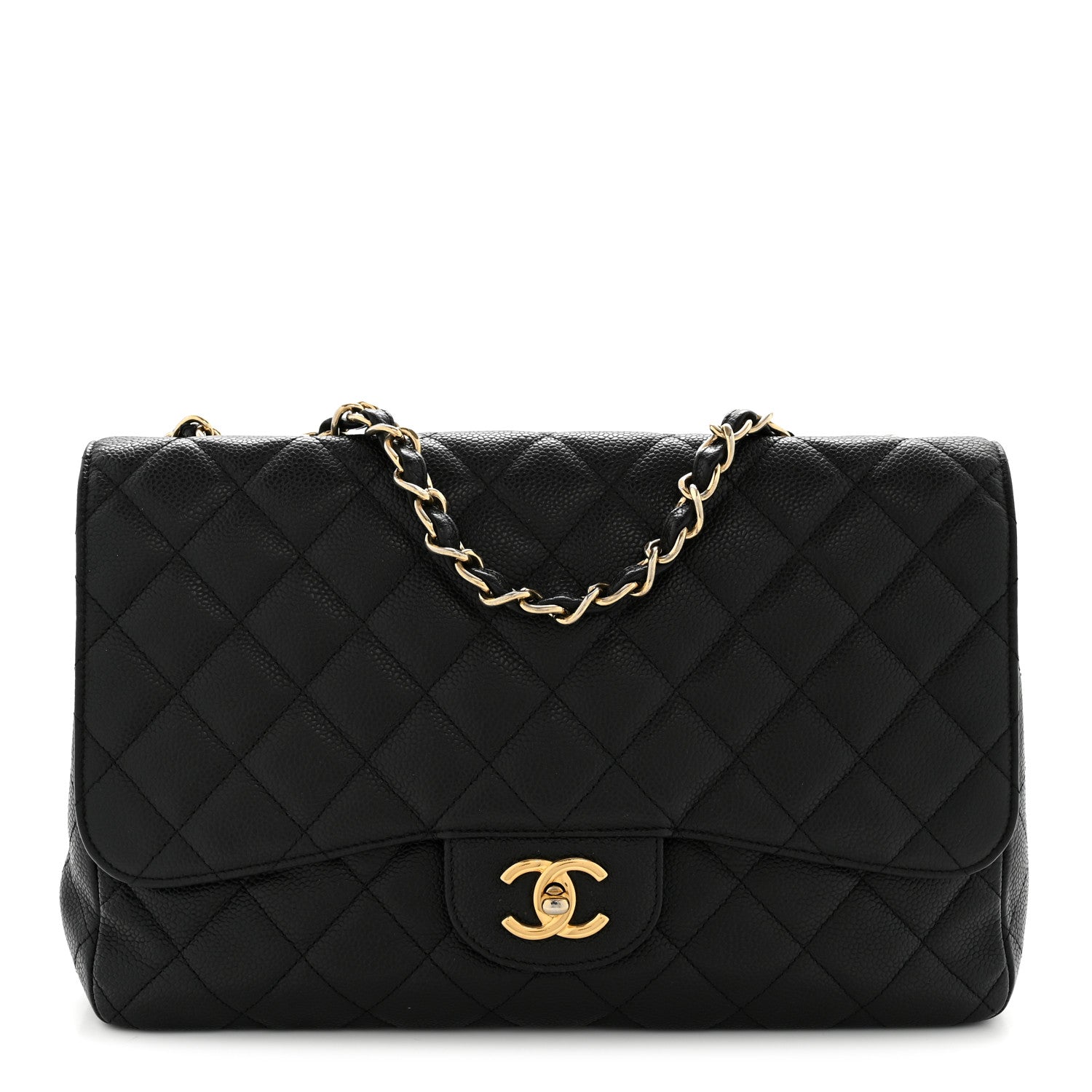 Chanel Caviar Quilted Jumbo Single Flap Black 1 of 13