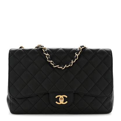 Chanel Caviar Quilted Jumbo Single Flap Black 1 of 13