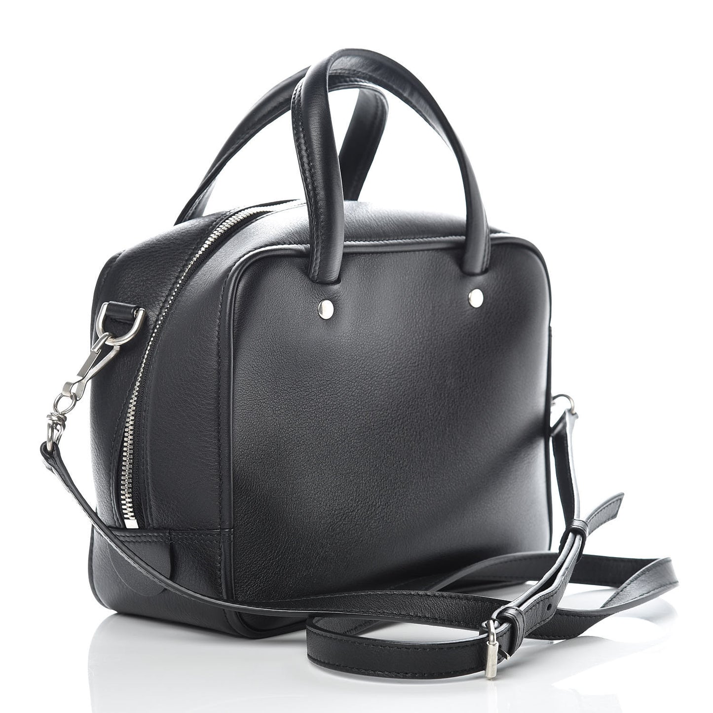 Shiny Day Calfskin XS Triangle Square Bag Black