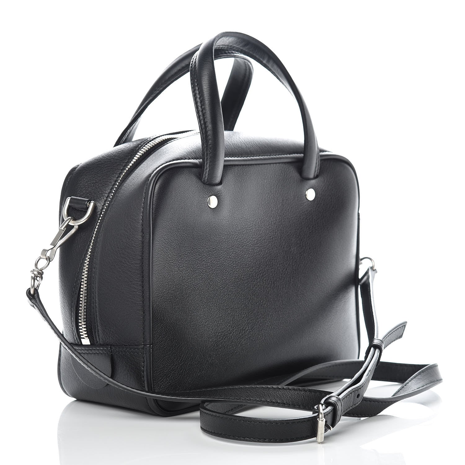 Balenciaga Shiny Day Calfskin XS Triangle Square Bag Black 2 of 10