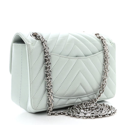 Chanel Aged Calfskin Chevron Quilted 2.55 Reissue Mini Flap Light Blue 3 of 11