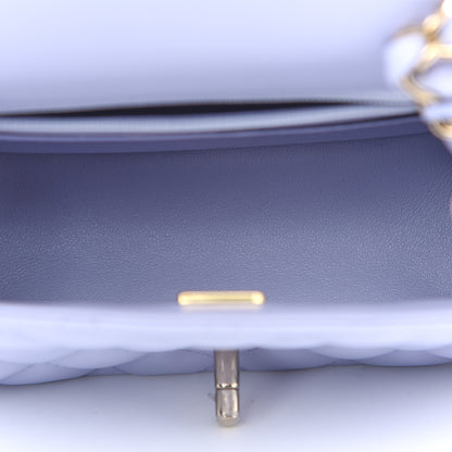 Chanel Lambskin Quilted Mini Square Flap Light Purple 4 of 8