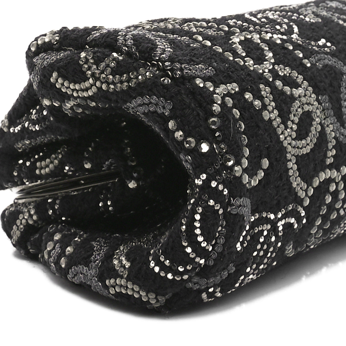 Tweed Strass Pudong Clutch Black