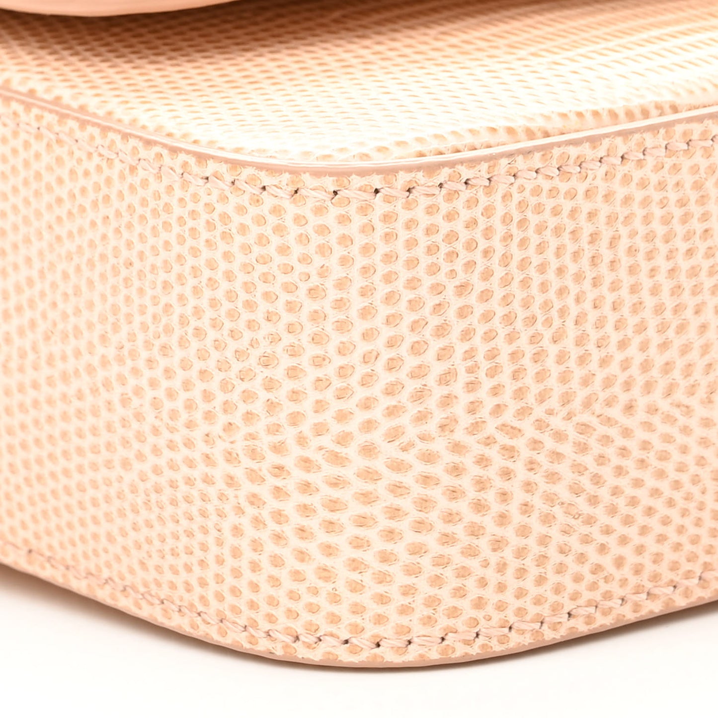 Calfskin Lizard Embossed Mini C Double Carry Biscotti Beige