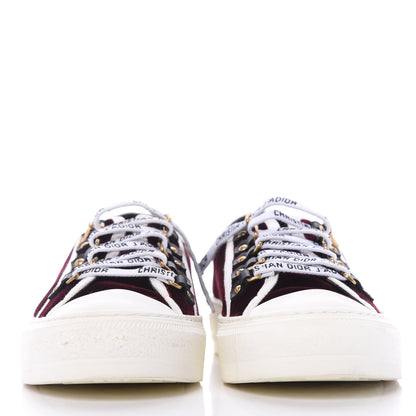 Christian Dior Velvet Walk'N'Dior Low Top Sneakers 38.5 Deep Amaranth 2 of 11