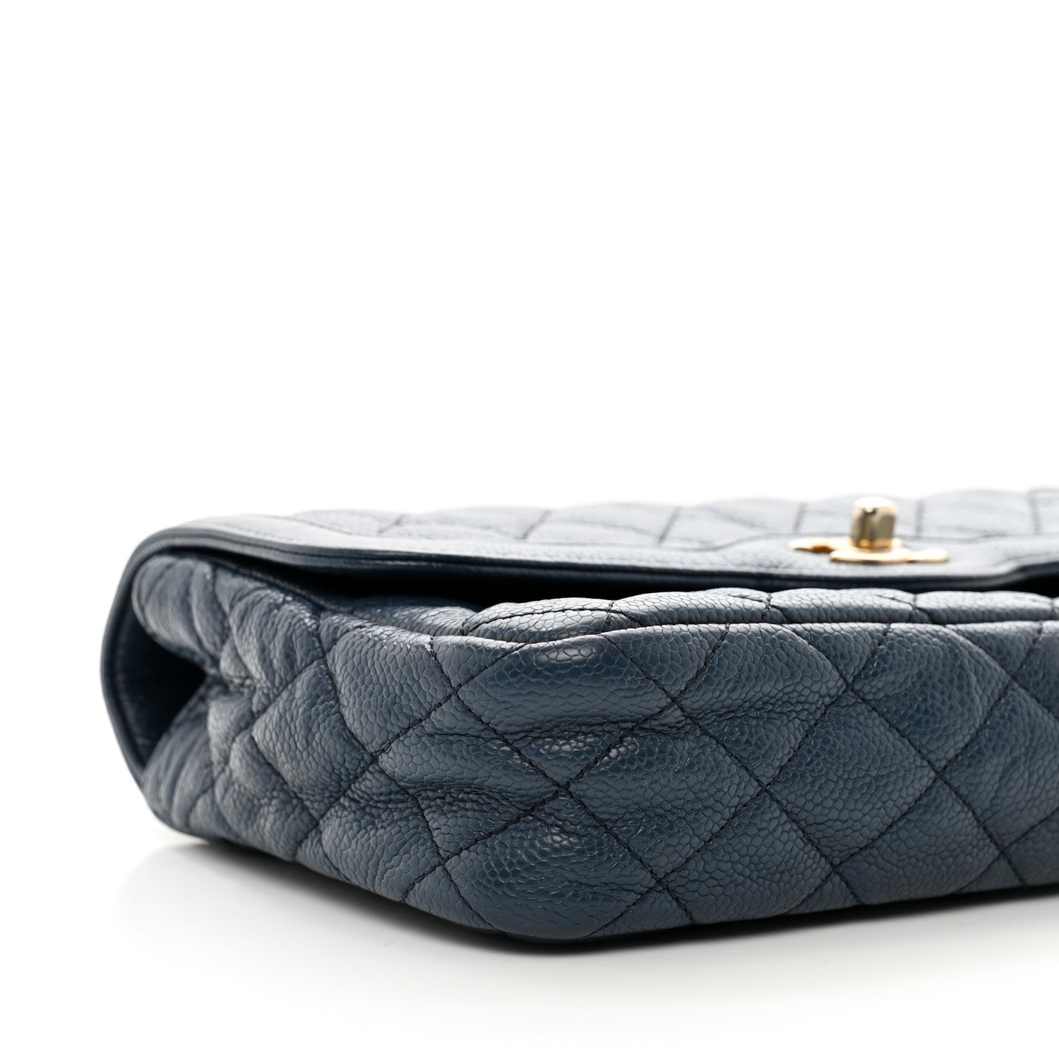 Chanel Crumpled Grained Calfskin Small Two Tone Flap Navy 9 of 10