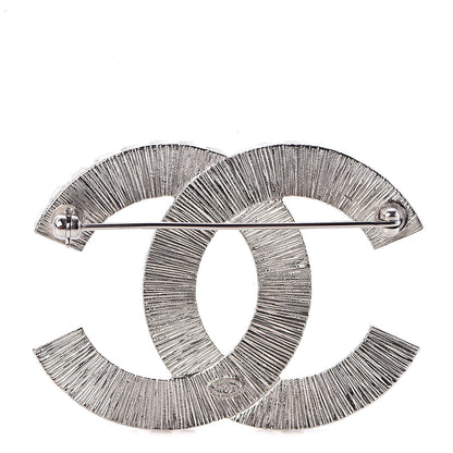 Chanel Baguette Crystal CC Brooch Silver 3 of 4
