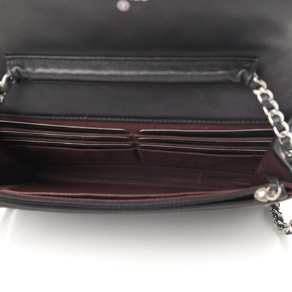 Chanel Lambskin Quilted Wallet On Chain WOC Black 5 of 14