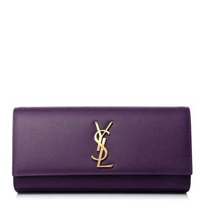 Saint Laurent Grain De Poudre Classic Monogram Cassandre Clutch Purple 1 of 7