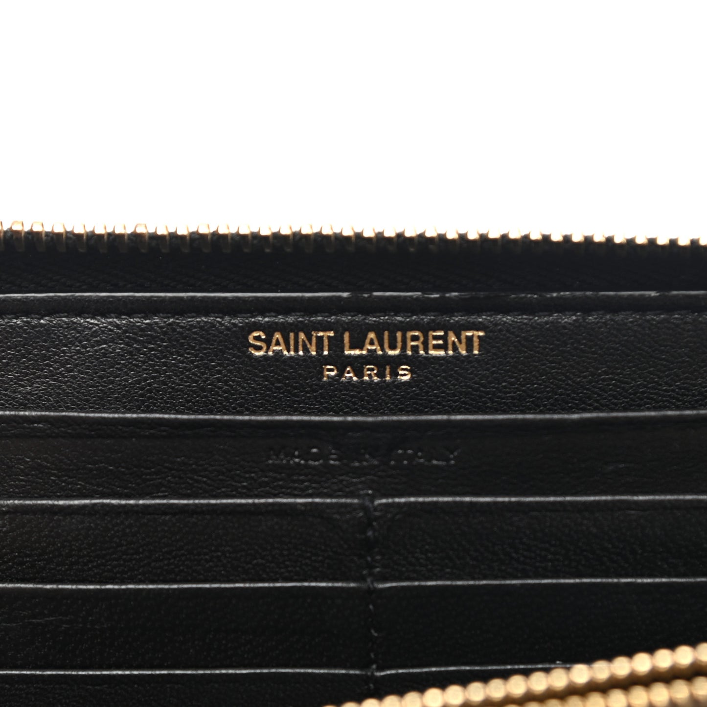 Calfskin Lipstick Print Monogram Zip Around Wallet Black