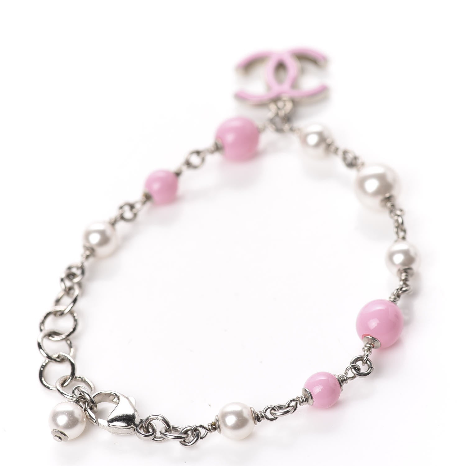 Chanel Pearl Enamel CC Bracelet Pink 3 of 6