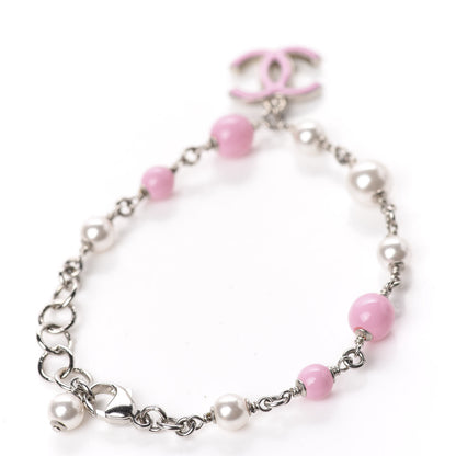 Chanel Pearl Enamel CC Bracelet Pink 3 of 6