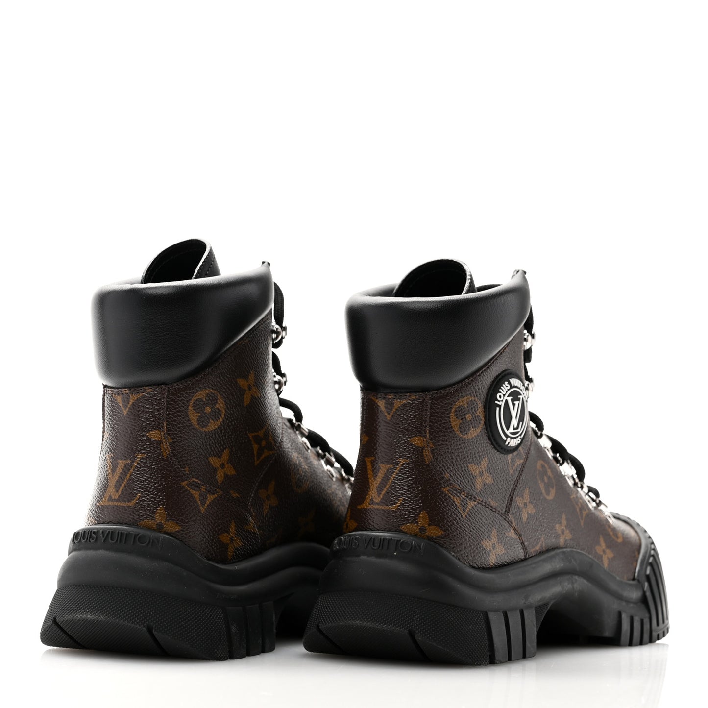 Calfskin Patent Monogram Ruby Flat Ranger Boots 38.5 Black