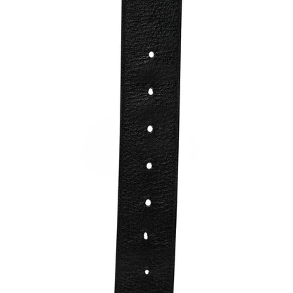 Gucci Textured Dollar Calfskin Nickel Double G 40mm Belt 75 30 Black 5 of 5