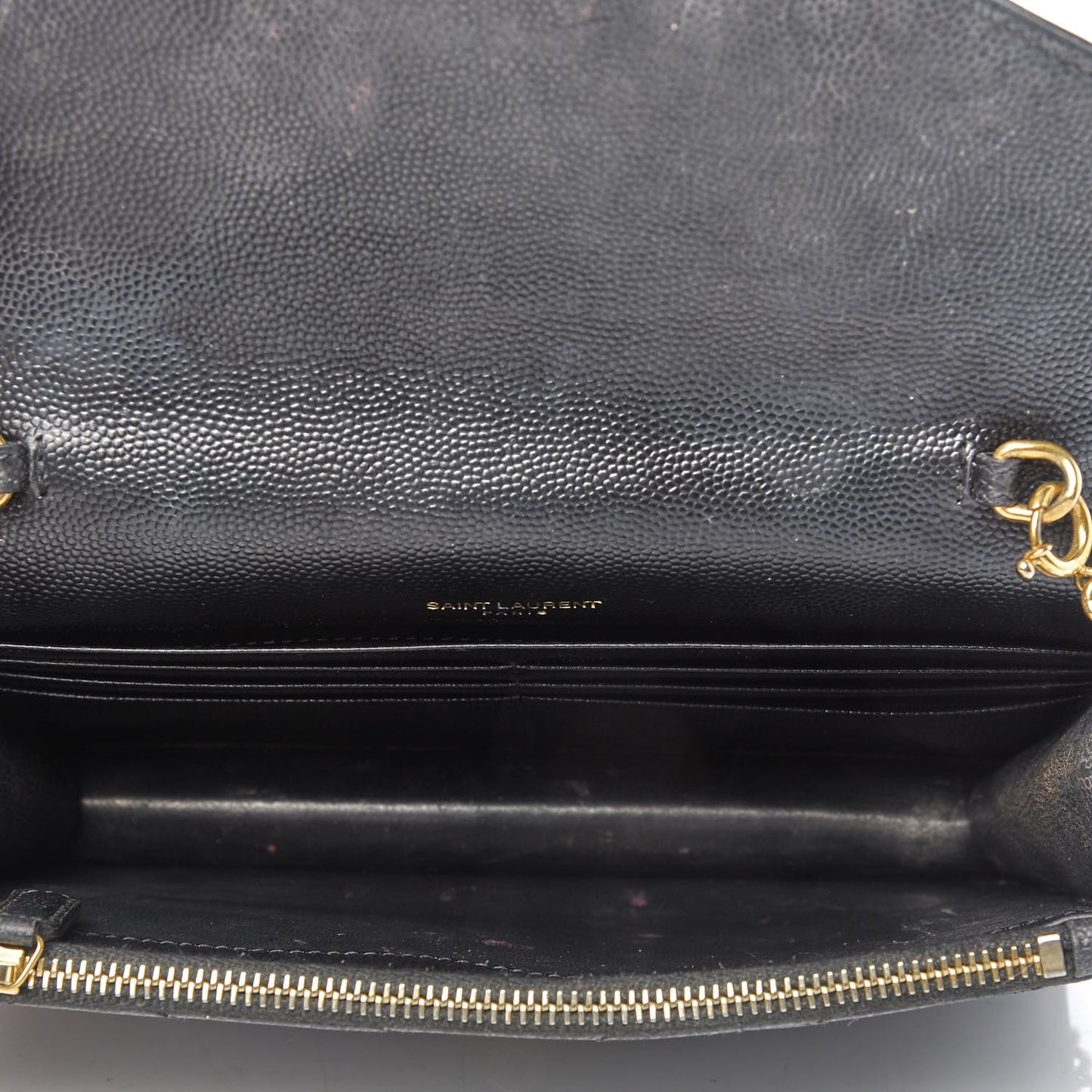 Grain De Poudre Matelasse Chevron Monogram Chain Wallet