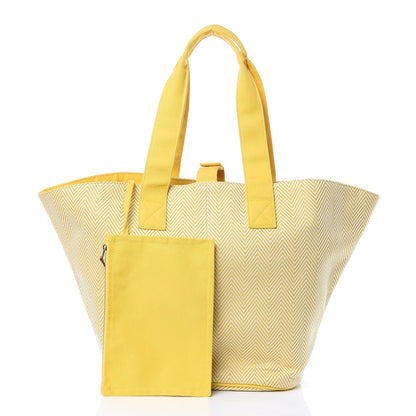 Hermes Canvas Panier De Plage Tote Yellow 3 of 13