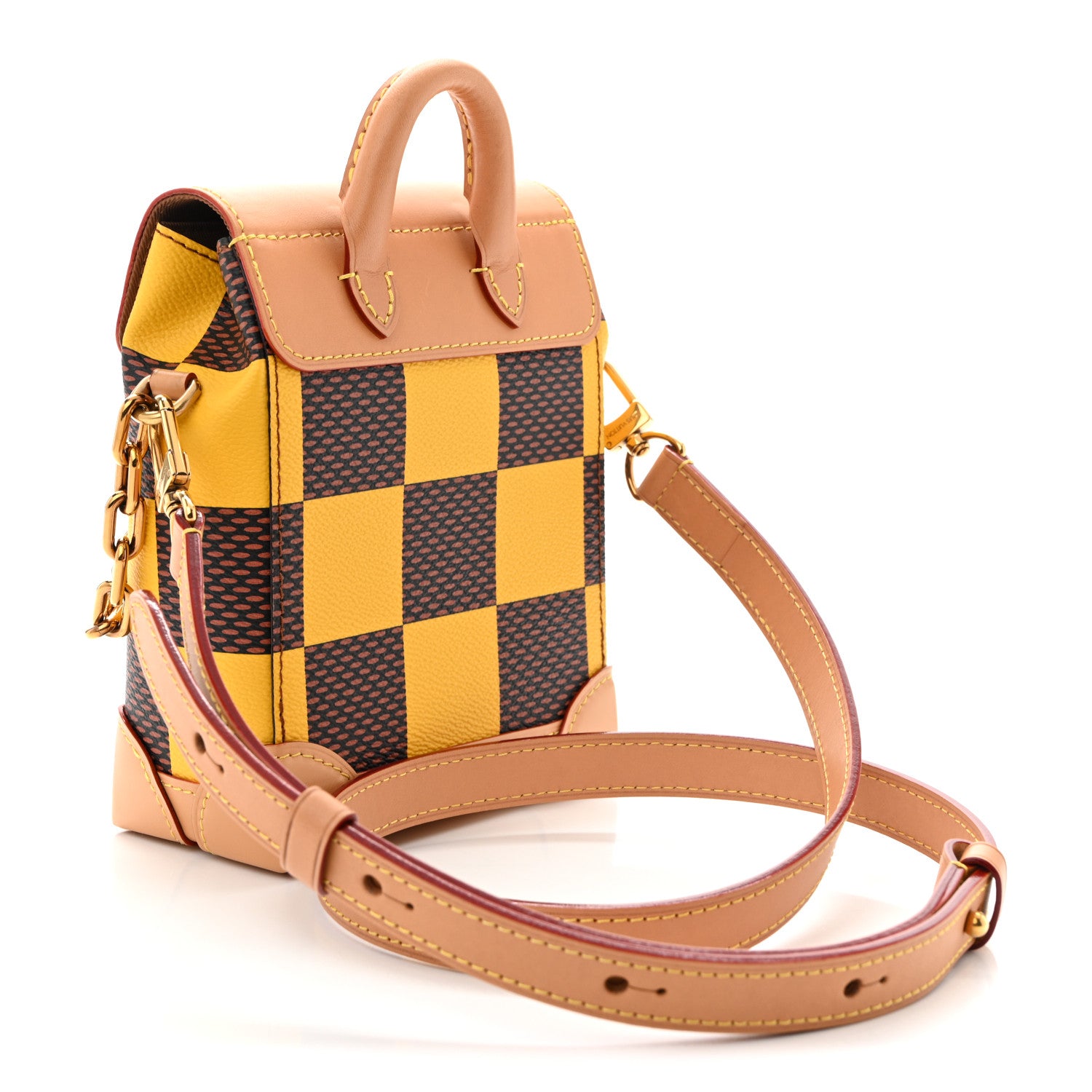 Louis Vuitton Damier Pop Nano Steamer Yellow 3 of 10