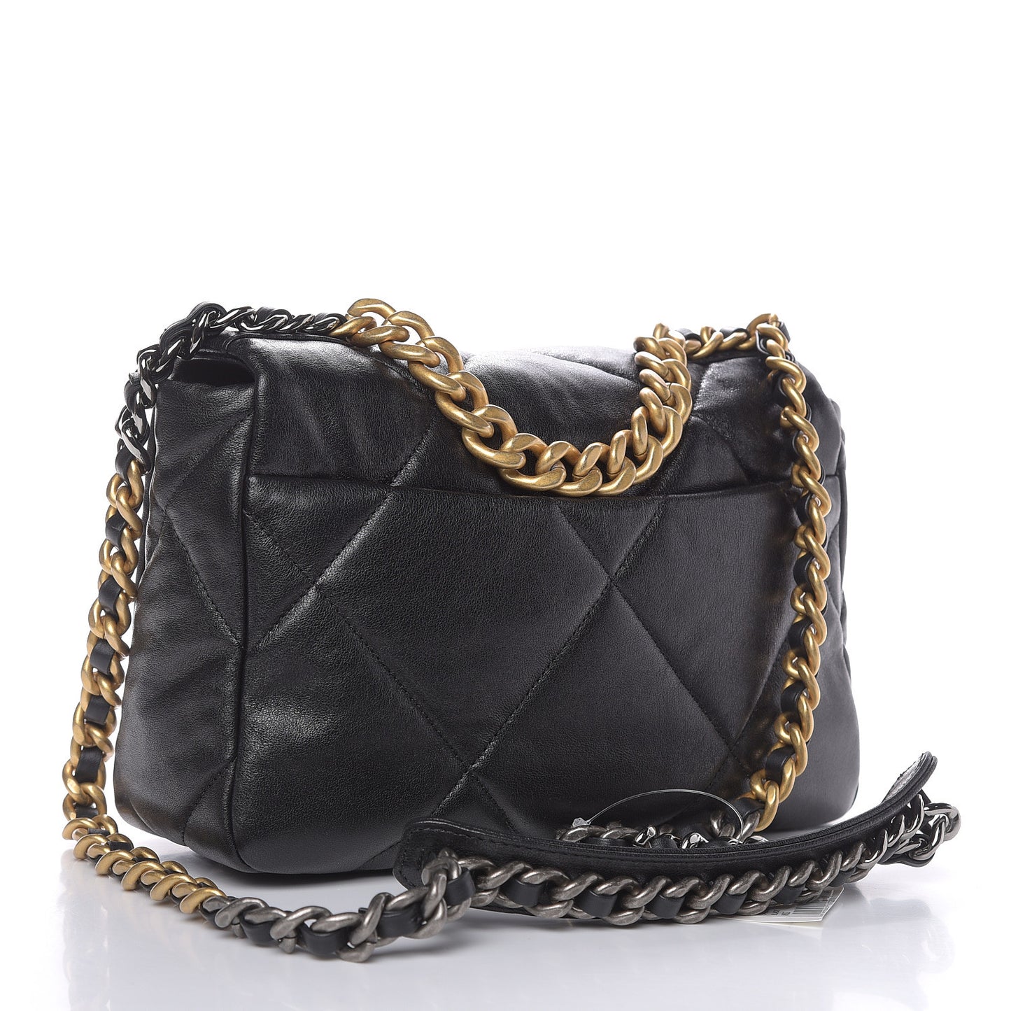 Lambskin Quilted Medium 19 Flap Black