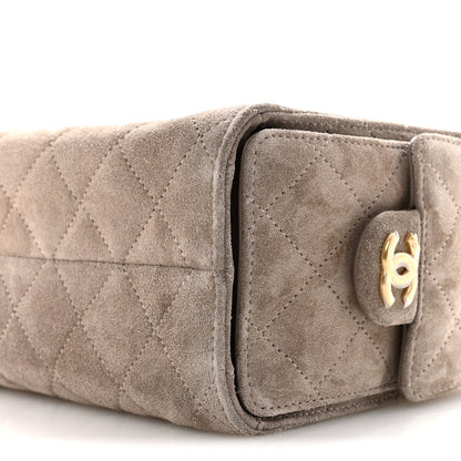 Chanel Suede Quilted Mini Chanel 25 Handbag Dark Grey 10 of 14