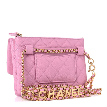 Chanel Shiny Caviar Pick Me Up Flap Belt Bag Pink 2 of 10