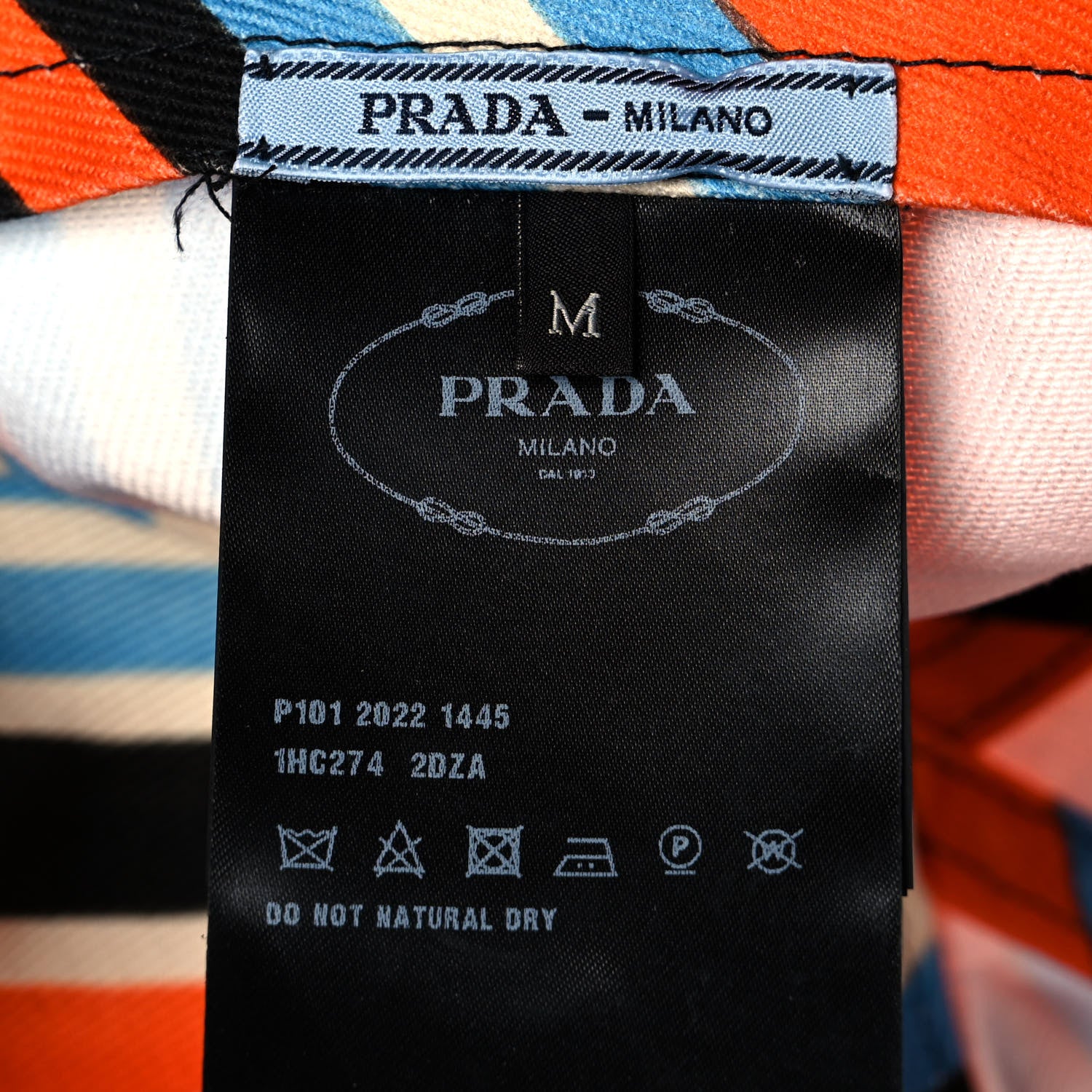 Prada Drill Nylon Striped Womens Baseball Cap M Arancio 6 of 7