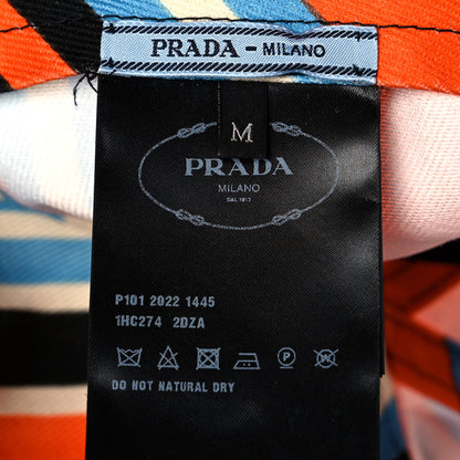 Prada Drill Nylon Striped Womens Baseball Cap M Arancio 6 of 7