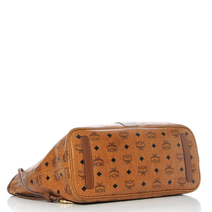 MCM Visetos Medium Liz Reversible Shopper Tote Cognac 6 of 19