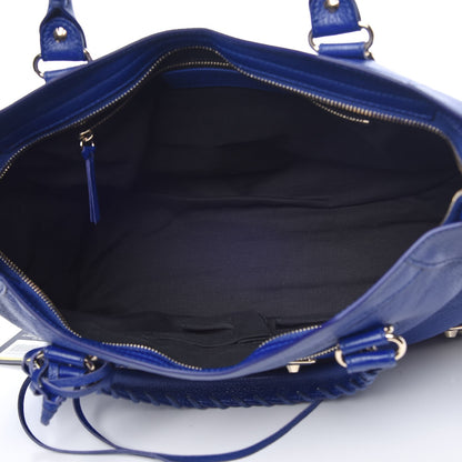 Balenciaga Chevre Gold Metallic Edge Hardware City Bleu Roi 6 of 8