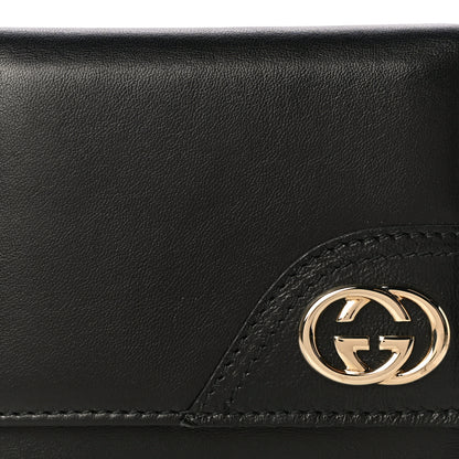 Gucci Calfskin New Britt Tri Fold Wallet Black 7 of 11