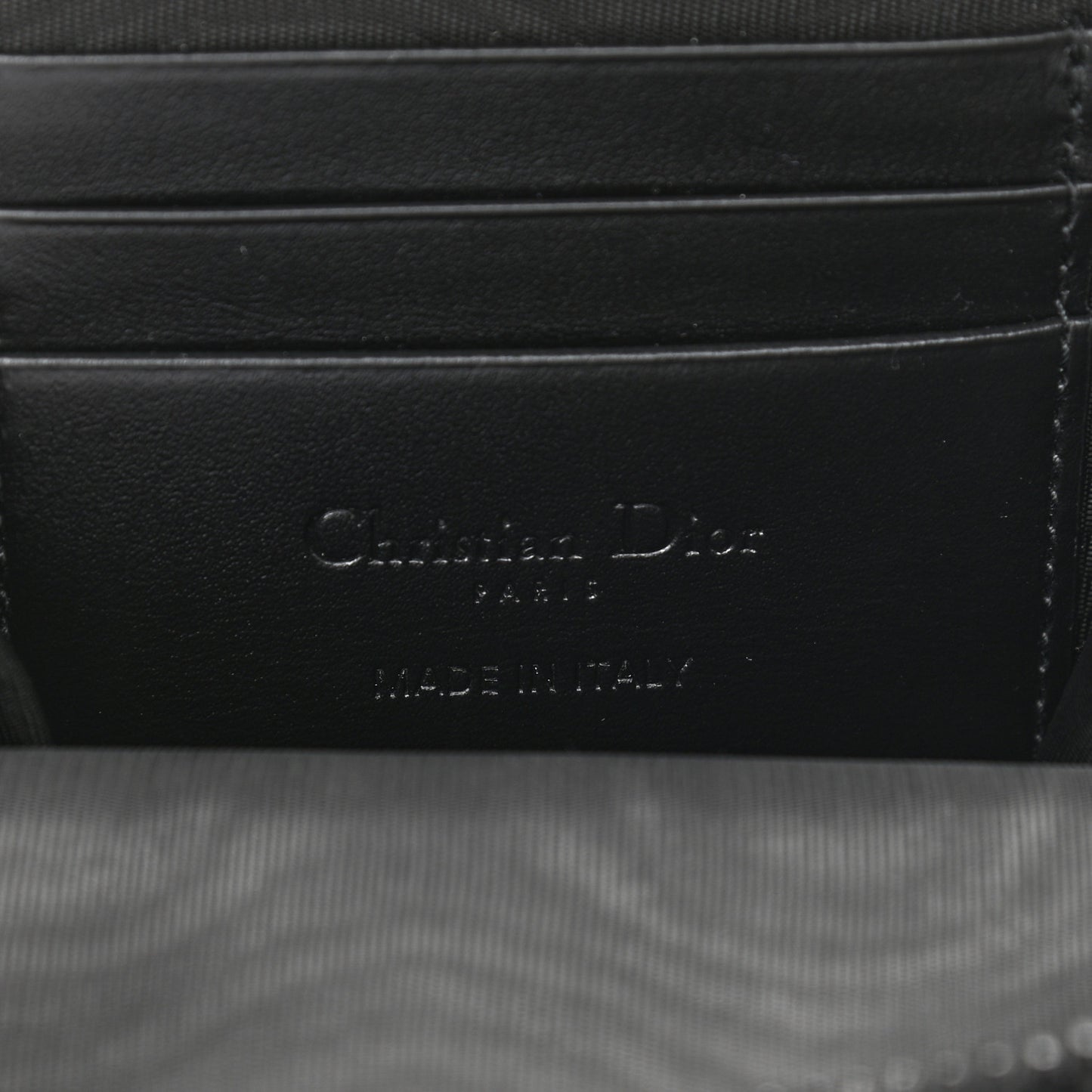 Calfskin Cannage Diamond Cannage Phone Holder Black