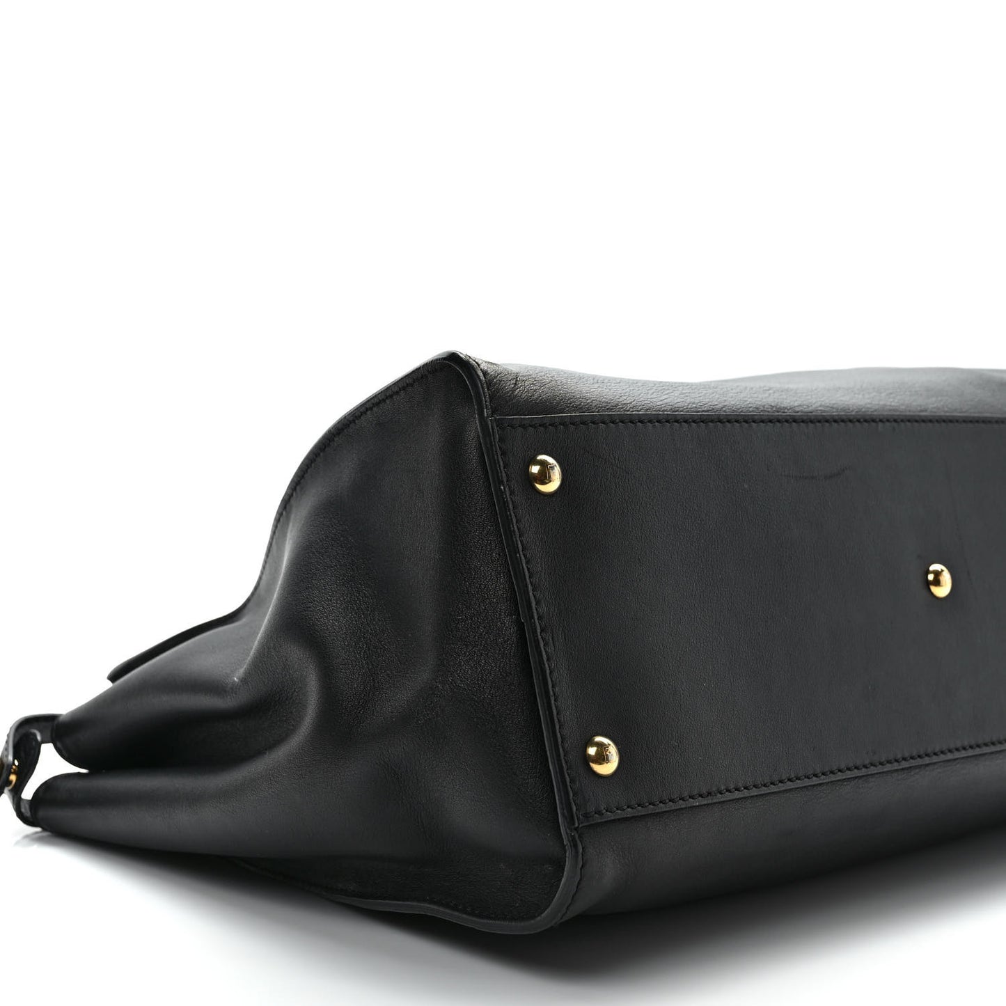 Vitello Seta Shiny Nappa Large Peekaboo Iconic Satchel Black