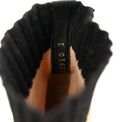 Chanel Jersey Patent CC Cap Toe Short Boots 38 Beige Black 7 of 9
